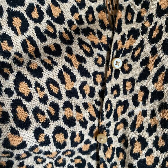 Merona cotton leapord-print cardigan - Size S - Picture 2 of 3